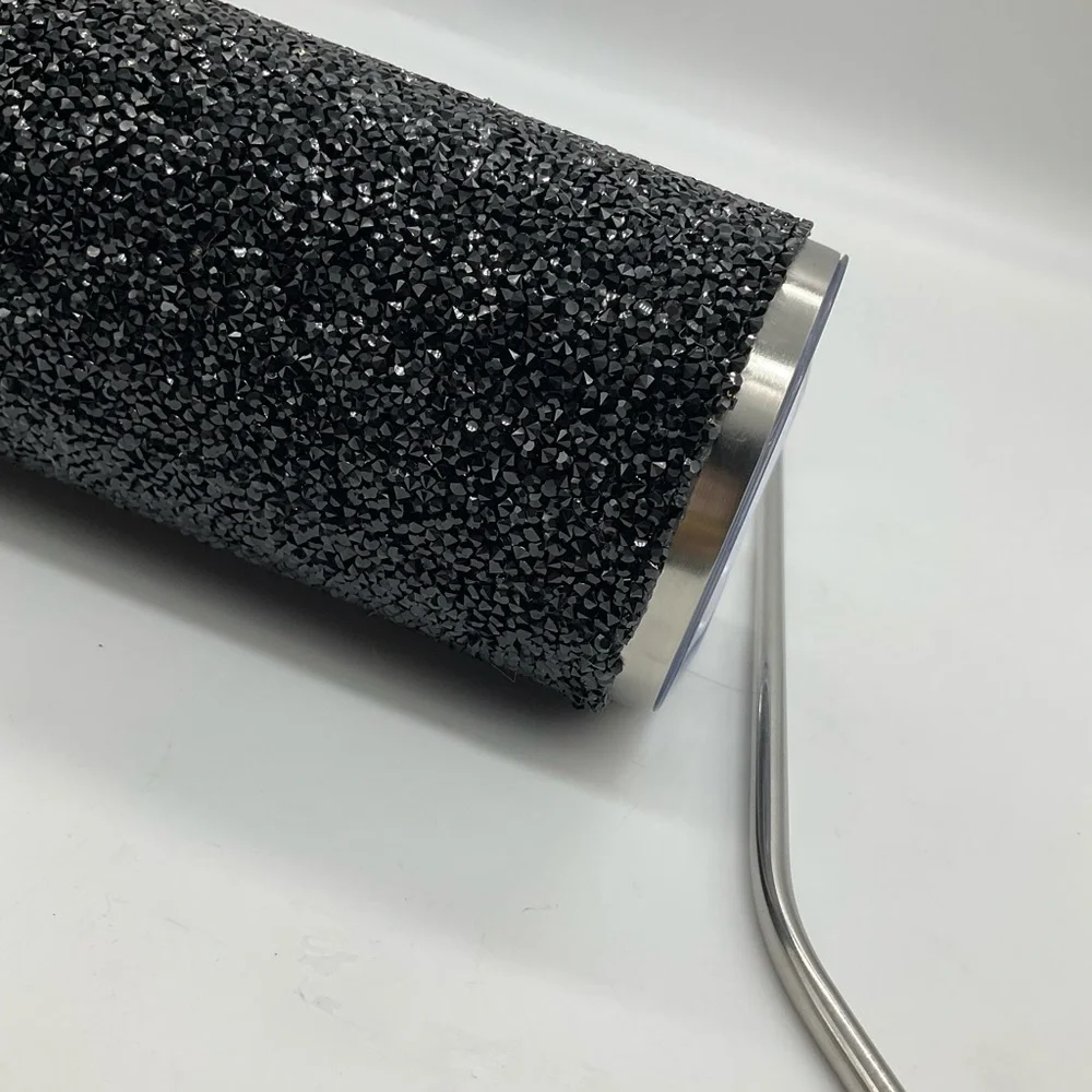 THE BACK IN BLACK BLING 30 oz DOUBLE CHUNKY BLING TUMBLER INSULATED HOT COLD BEV